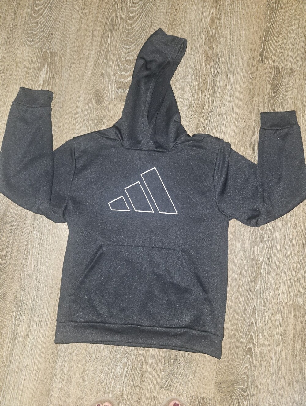 Adidas Black Crewneck Hoodie with White Logo